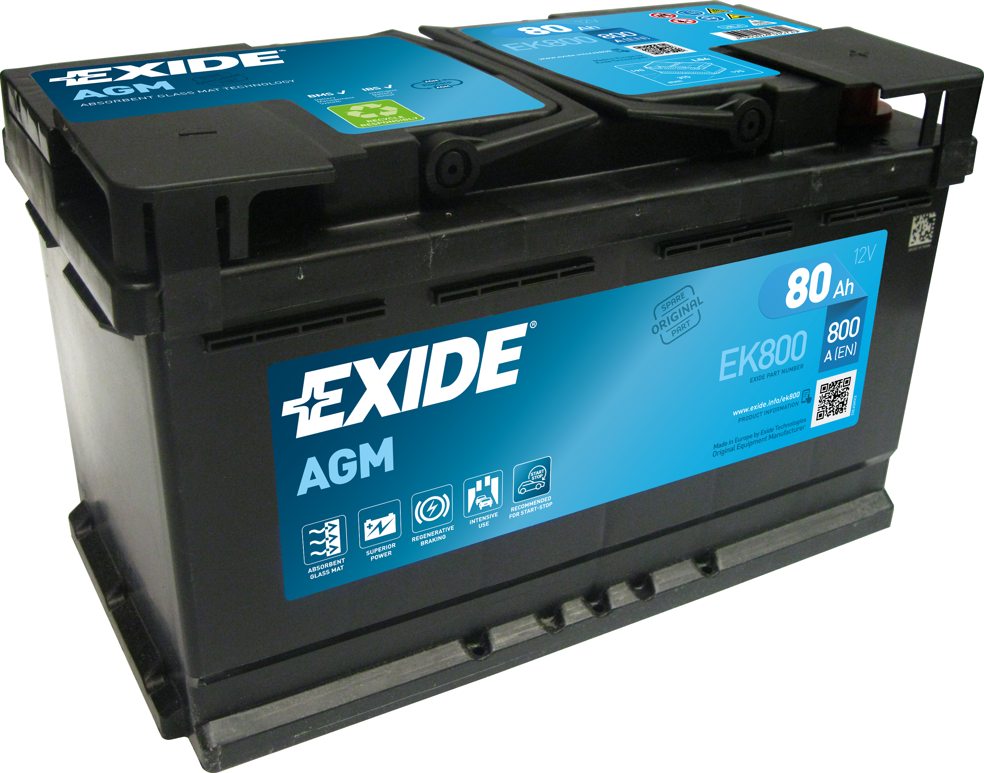 EXIDE AGM EK800 12V 80Ah