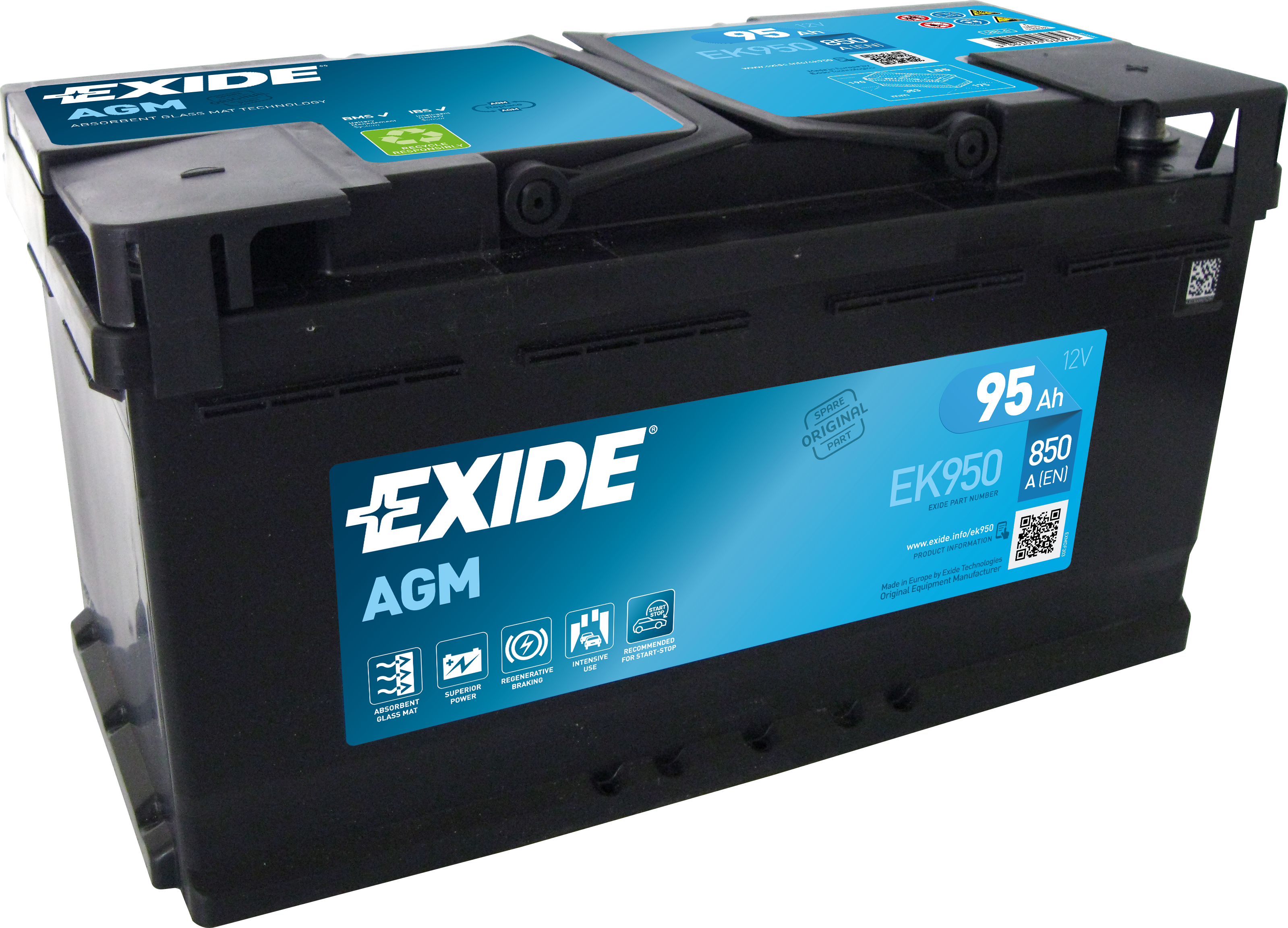EXIDE AGM EK950 Micro-Hybrid AGM