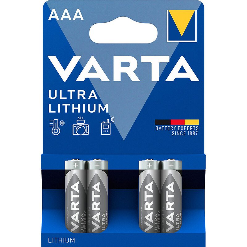Liitiumpatarei Varta L92 AAA 1,5V 4-pakk (6103)