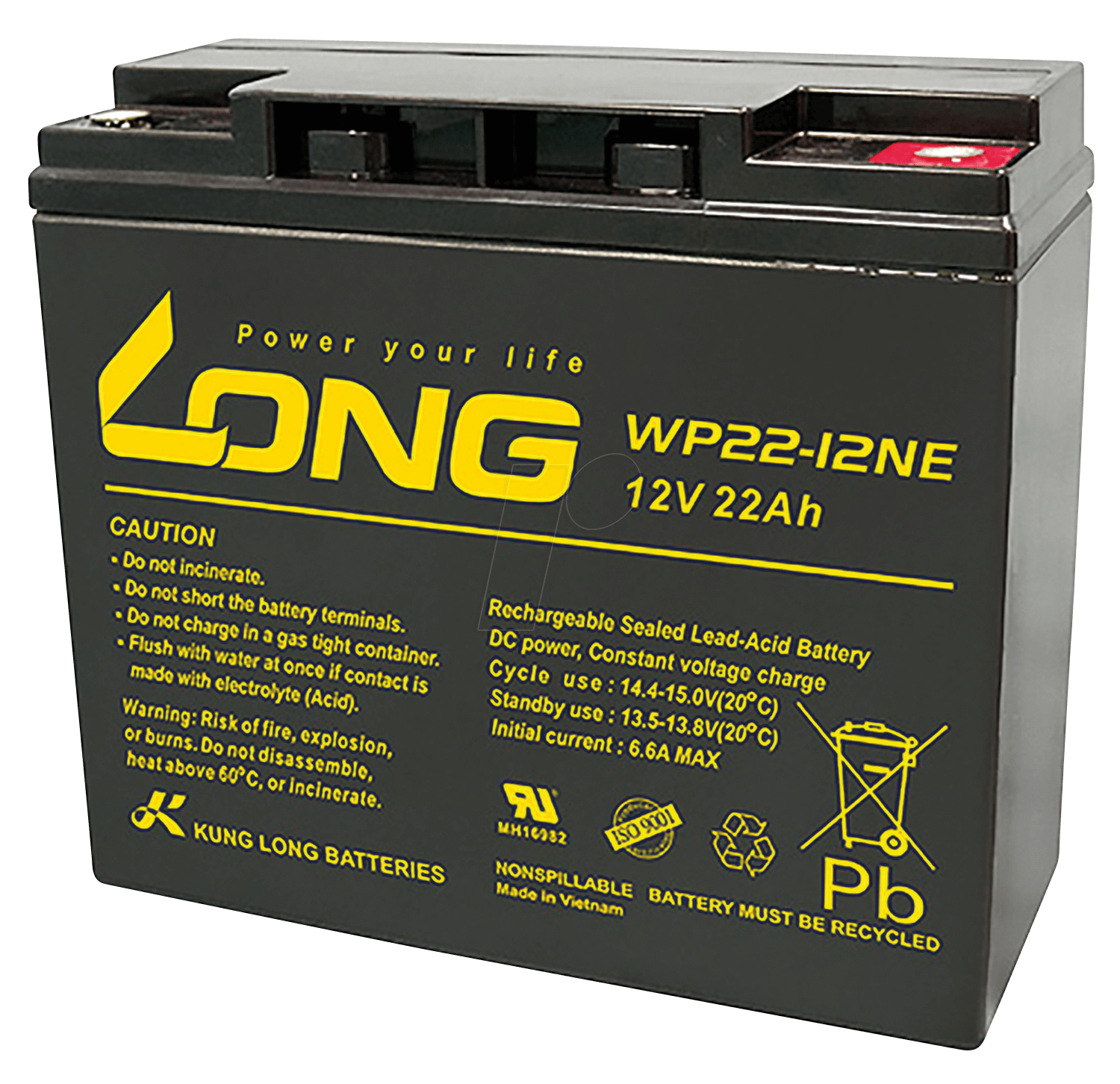 Pliiaku 12V 22Ah WP22-12NE Long EV series